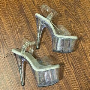 clear glitter pleasers